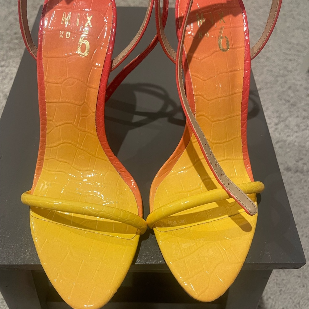 Mix No. 6 Yellow and Orange Heels with Gradient Stiletto